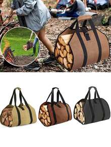 Waterproof Firewood Bag With Handle - Durable Wood Storage Tote Bag, Tear-Resistant Firewood Transport Bag For Indoor Fireplaces, Outdoor Camping, Hiking, Gardening, Picnics, Rv Travel And Patio Use, Perfect For Storing And Transporting Logs, Firewood Bundles And Firelighters