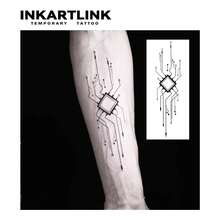 وشم تقنية INKARTLINK ، تقنية وشم ثورية ، وشوم تقنية واقعية ، مقاومة للماء وطويلة الأمد 1-2 أسبوع ، وشوم ملهمة ، وشوم مؤقتة ، وشوم مزيفة ، مظهر وشم أصيل ، وشوم تصميم نخبوي ، وشوم عصير الفاكهة ، وشوم النباتات - الأسود - مشاهدة 2