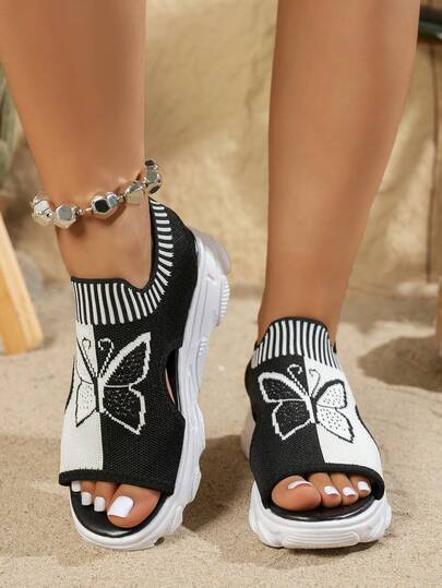 2026 Summer Pink & White Women's Sandals, Casual Fashion Women's Thick-Sole Slip-On Sandals, Women's High-End Outdoor/Work Lightweight Non-Slip Durable Casual Sports Sandals, EVA One-Piece Soft & Comfortable Running Shoes, Breathable Mesh Outdoor Sports Shoes Essential For Female College Students