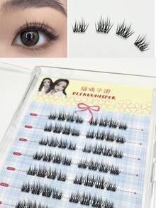 96 Clusters Individual DIY Eyelash Extensions 0.07mm Thickness Cluster Lashes Segmented Spikes Individual False Eyelashes Individual Eyelash Extensions, Winged Style Individual Lashes, For Home Party, Valentine's Day, Traveling, Photoshoot, Festivals Makeup