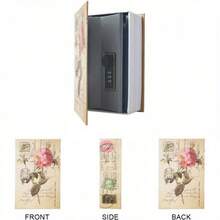 Scatola di sicurezza con design traforato e serratura con combinazione - a forma di libro vintage, copertina beige con dorso dorato, affidabile meccanismo di conservazione per contanti, gioielli e oggetti di valore - mobile di sicurezza multifunzionale per casa/ufficio/viaggio - scomparto nascosto con quadrante di combinazione abilmente camuffato, cassaforte a forma di libro decorativa per uso quotidiano per conservare contanti, gioielli e collezioni, compatta e di stile con serratura robusta