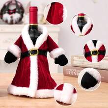 New Christmas Decorations, Dress Skirt Wine Bottle Cover, Creative Christmas Red Wine Bottle Cover For Home Dining Table Decor, Santa Claus Wine Bottle Knitted Cover, Restaurant Bar Pub Atmosphere Decoration Insulation, Galentines, Puppy, Carnival,Spring Summer Picks,Brides Maid Gifts,Room,Bedroom Deccor,Bedroom Deccor,Beach,Travel,For Men,For Women,Vacation - High-end Wine Bottle Suit - View 8