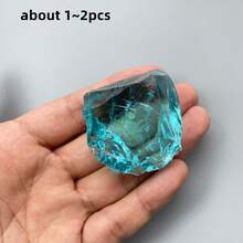 40g/100g/200g Ice Blue Quartz Crystal, Ice Sea Blue Glass Rough Stone, Indoor Decor Blue Sapphire Blue Artificial Stone - Christmas, Halloween, Easter, Thanksgiving - Royal Blue - View 3