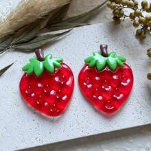 2 piezas/4 piezas Imán de nevera de fresa grande y lindo de resina, decoración estética kawaii para la cocina, la nevera, el escritorio de la oficina, la pizarra, el dormitorio y el casillero, un regalo divertido para amigos y amantes de la comida