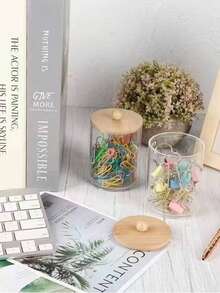 [4pcs Bamboo Set] 4pcs Bamboo Bathroom Accessories Set Rustic Boho Decor, Soap Dispenser, Toothbrush Holder, 2 Swab Holder Jars, Bathroom Home Decor Essentials, Swabs Pads And Toothbrush Not Included