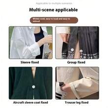 2 Peças de Clipes Pesados de Aço Inoxidável para Suéter - Botões de Fixação Sem Costura, Clipes Antiderrapantes para Cardigãs, Malhas, Suéteres - Aperto Seguro, Fácil de Usar, Ideal para Uso Doméstico, Clipes para Suéter, Acessórios de Malha, Fechos de Cardigã, Clipes de Tecido Duráveis, Acessórios de Vestuário, Botões Decorativos, Construção Resistente, Clipes Removíveis, Essencial para Entusiastas da Moda - Multicolorido - Visão 8