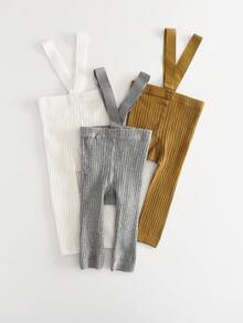 3条装婴儿打底裤，柔软舒适，儿童紧身裤/裤子 - 彩色 - 查看 9