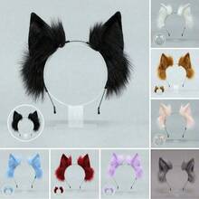 1 pezzo Cerchietto con orecchie di animale in pelliccia finta per decorazioni pasquali, accessorio carino per costume in peluche, cerchietto con orecchie da lupo, disponibile in vari stili