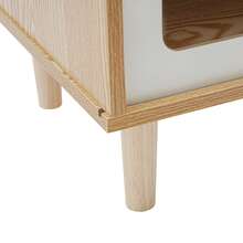 TFCFL Cat House, Floorstanding Cat Bed Indoor, 19.7*11.4*15.7in TV-Shaped Cat Shelter For All Kinds Of Indoor Cats And Small Dogs Weighing Around 9.92 Pounds - 木色+白色 - 查看 8