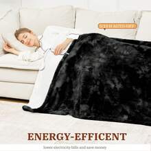 Electric Heated Blanket Throw Twin Size Faux Fur Sherpa Plush Soft Cozy Electric Throw Blanket Fast Heating With 5 Heat Settings And Auto Shut Off Timer 3H/10H Machine Washable Warm Fluffy Thick Thermal Blanket For Couch Bed Sofa Home