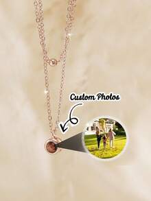Kalung Proyeksi Rantai Ganda Kustom, Kalung Berlapis Foto Kustom, Kalung Foto, Perhiasan Kenangan, Hadiah untuk Sahabat Terbaik di Hari Ulang Tahun, Halloween, Natal - MultiWarna - View 13