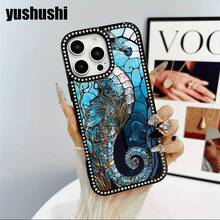 Teléfono Glass Seahorse Teléfono 3 en 1 con grabado de doble cara, adecuado para phone16promax, 16 15pro 14 14 Plus/14 Pro 13 13 Pro 12Pro 11pro Promax Series. Suave anticaídas y resistente a las manchas, adecuado tanto para hombres como para mujeres con decoración. - transparente - Ver 4
