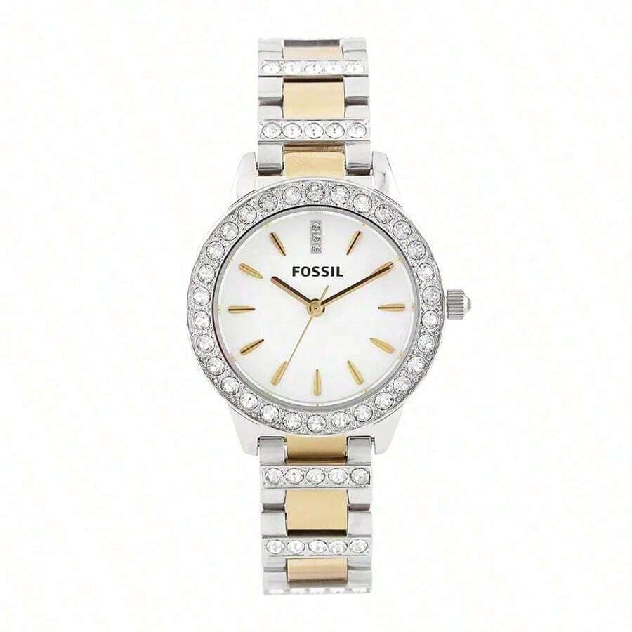 Fossil Crystal White Dial Two-Tone Ladies Watch ES2409 | SHEIN USA