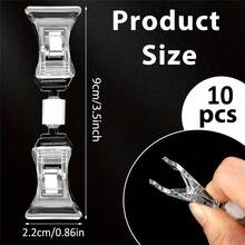 6/12 piezas Clip giratorio transparente de doble cara - Soporte de clip ajustable a 360° para etiquetas de precios, tarjetas de visita, etiquetas minoristas - Clip de plástico duradero para tiendas de ropa, oficinas, cestas de la compra, accesorios de mercancía | Diseño transparente |