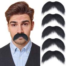 5 Stück/Packung Fake Schnurrbart für Männer, klassisches Weihnachts-Zubehör, selbstklebender Fake-Bart, neuartige Aufklebe-Schnurrbärte, Kostüm-Weihnachtsopa Verkleidungsbart, Kostümzubehör, Weihnachtsmann Kostüm Augenbrauen und Bart Set, Weihnachtsparty Zubehör, Weihnachtsoutfit für Frauen und Männer