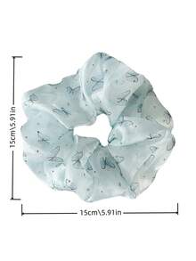 1 szt. perłowa cekinowa gumka do włosów z siateczki i kryształkami, słodka gumka do włosów z nadrukiem motyli dla dziewczynek i kobiet, gumki do włosów, gumki do włosów