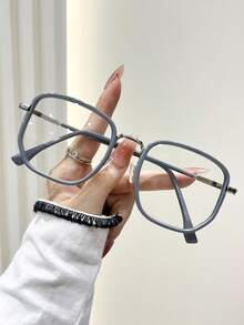 1pc Women Square Multicolor Plastic And Metal Modern Simple Style Never Outdated Clear Glasses Outdoor Travel Vacation/Holiday Office Street-Photography Back-To-School Daily Life Essentials Holiday Gift Suitable For All Face Shapes Accessories