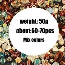 50g/10g Hạt Acrylic mạ vàng phong cách Baroque cổ điển, có lỗ để làm đồ trang sức. Lý tưởng cho việc tự làm trang sức và vòng tay, những hạt này có màu sắc ngẫu nhiên, kích thước từ 8 đến 30mm, với các họa tiết như bướm, trái tim và hoa, hoàn hảo để làm vòng tay, hoa tai và các sản phẩm thủ công khác. - Màu sắc hỗn hợp - Xem 9