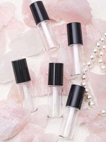 3ml Pink Transparent Lip Color Tube Mini Sample Subpackage Lip Glaze Bottle, Mini Sample Subpackage Bottle Small Round Bottle Small Round Tube Lip Glaze Eyeliner Oil Bottle Diy Subpackage Blow Bottle