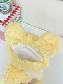 Cute Cat, Penguin, Rabbit Plush Backpack, Cat, Penguin, Rabbit Slouch Small Backpack, Girl Casual Phone Coin Purse, Unique Cartoon Shoulder Crossbody Bag