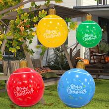 1 bola de Natal inflável, material de PVC com a bênção "Feliz Natal", adequada para decoração de festas de Natal e Ano Novo em ambientes internos e externos, sem necessidade de eletricidade - Multicolorido - Ver 7
