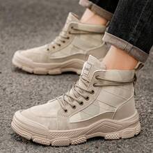 Men's Fashionable Thick Sole Lace-Up Casual Shoes, Breathable Shock-Absorbing Sneakers, Versatile For Walking And Running Men's Casual Camouflage Boots