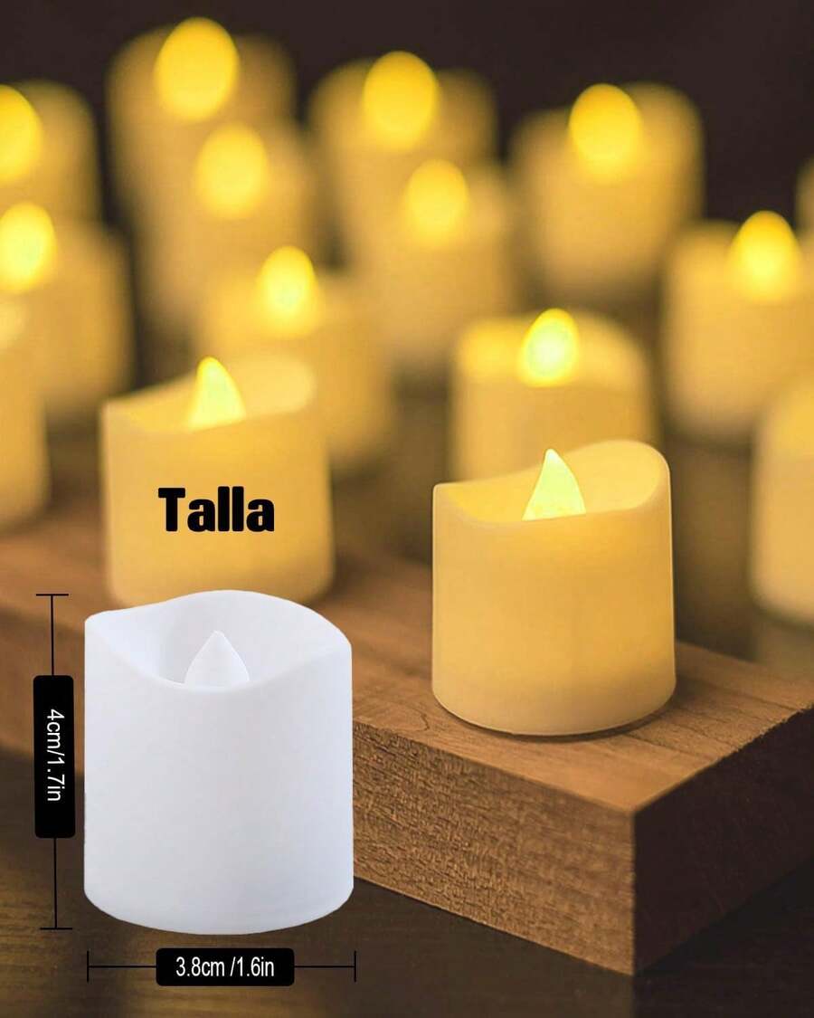 MAOXINGREN 24pcs Velas LED Sin llama, Velas votivas sin llama, velas falsas electrónicas parpadeantes sin llama, velas LED de batería, velas de vacaciones, hogar, boda, decoraciones de mesa - 1 - Ver 1