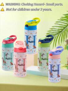 1pc Custom Name Stainless Water Bottle With Silicone Straw, Custom Water Bottle, 12oz - 350mL, Personalized Name Insulated Cup, Personalized Stainless Water Bottle, Custom Names Travel, School For Boys, Girls, Teenagers Baby Shower Family Decorations Gifts Winter Eve Gifts Back To School Winter Gift Ideas Boy Girl Valentine's Day Multi-Functional, Ornamental, Letter Baby Fashion,Birthday Gift ,Travel Organizer - Tên tùy chỉnh với tên viết tắt - Xem 3
