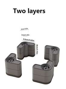 1件装洗衣机底座家具增高脚垫滚筒洗衣机脚垫冰箱防滑减震脚支架带可调高度垫