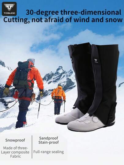  TOSUOD Snow Gaiters Hiking Leg Covers Outdoor Snow Proof Waterproof Anti-Mud Shoe Covers For Men And Women, Desert Lightweight Portable Professional Version