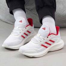 Adidas Men's Shoes, Summer/Autumn Sports Shoes, Men's Running Shoes, New Mesh Shoes, Travel Casual Shoes - White and Red - View 2
