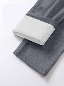 1 Set Men's Thermal Underwear Set, Elastic Fabric Base Layer Warm Sleepwear Loungewear, Autumn/Winter