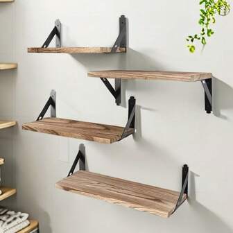 1 pièce Étagères flottantes en bois rustique Set de 1 - Rangement mural pour chambre à coucher, salon, salle de bain, cuisine, bureau