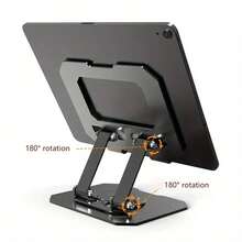 360° Rotatable & Retractable Laptop Stand, Multifunctional Folding Metal Laptop Riser With Cooling Function