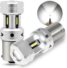 Bombillas LED de señal de giro (3600 lúmenes, 1156 7506, color ámbar, superbrillantes, P21W 1141 2396 7506, para coche, camión, motocicleta, RV, luces intermitentes, color amarillo ámbar - blanco - Ver 13