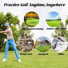 Entrenador de Golf, Palos Telescópicos, Ayuda de Entrenamiento de Swing de Golf Retráctil, Agarre de Entrenamiento de Golf para Golfistas Diestros y Zurdos - Azul cielo - Ver 4