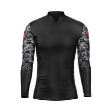 Camouflage Sleeve Shirts With UV50+ Protection Dry Fit Technology - 灰色 - 查看 4