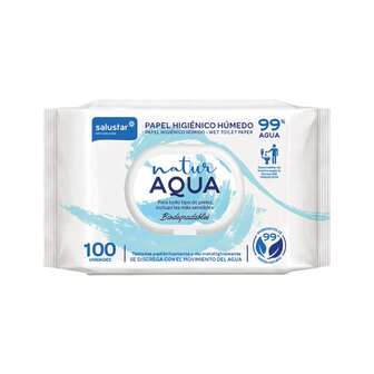 Salustar bolsa de Papel higiénico húmedo Natur Aqua paquete 100 unidades