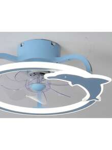 Ventilador de techo con lámpara LED de alto flujo de aire y diseño ergonómico FA088 - Azul - Ver 1