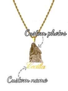 Dây chuyền ảnh khắc theo yêu cầu, mặt dây chuyền bằng thép không gỉ mạ vàng dày 5mm cổ điển, chữ viết tay cá nhân hóa, phù hợp cho cả nam và nữ, dây chuyền kỷ niệm, trang sức cưới, quà tặng độc đáo cho vợ, kỷ niệm ngày cưới, quà Giáng sinh bí mật thú vị, thời trang tối giản vàng, có thể tùy chỉnh, cá nhân hóa, độc đáo, quà tặng lý tưởng cho anh ấy, quà tặng lý tưởng cho cô ấy, kỷ niệm ngày cưới, tựu trường, dịp công sở, thời trang bạc, tình yêu vĩnh cửu - Vàng - Xem 12