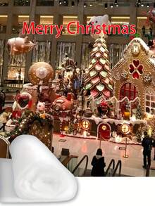 1 Stück Weiße künstliche Schneedecke - weich, dick, flauschig, Weihnachts- und Winterdekoration, Weihnachten, Feiertage, Winterdekoration, Schnee unter Weihnachtsbaum zum Selbermachen, Halloween-Dekoration, winterwarmes Material, geeignet für Feiertags-Bäume und Feiertags-Displays, ideal für Hochzeiten, Teenager-Partys, Weihnachtsdecke, Polyesterfaser-Füllung, Füllmaterial, Weihnachts-Kunstschnee, komprimierte Verpackung, Vakuumverpackung, Seide, Selbstfüllung, PP-Schaum, waschbar