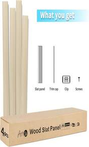 Art3d Paneles de madera ranurada para decoración de interiores y techos - Paquete de 4 muestras, 6 X 57 pulgadas - ColorA - Ver 7