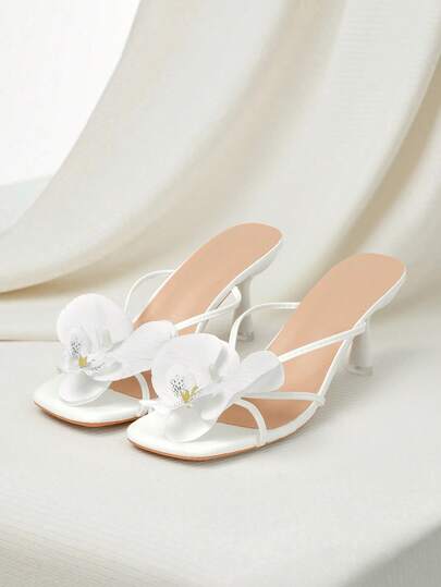 Clariva 2024 Nuevos Sandalias de tacón alto con decoración floral, ideales para el estilo de vacaciones europeo y americano, populares entre los viajeros y los que van a la playa en verano, regalos de San Valentín, Navidad e invierno