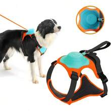 Arnés de Perros con Correa 1.Retráctil Pechera para Perro Ajustable Transpirable para Perro Mediano Pequeño,Arneses para Perro para Caminar Viajar Entrenar Perros Accesorios(XL) - M - Ver 13