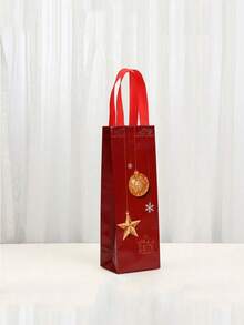 3/6/12pcs Christmas Wine Gift Bags With Handles, Reusable Thick Christmas Wine Bottle Wrapping Paper Bags, Perfect Holiday Birthday Party Bags For Wine, Champagne, Whiskey, Christmas Gifts, Home Decoration, Assorted Colors And Styles - Multicolor - View 8