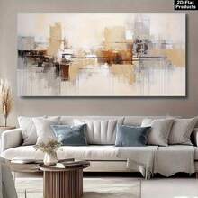 Modern Abstract Cityscape Canvas Wall Art - Ready-To-Hang Urban Painting With Thick Pine Wood Frame, Beige/Brown/Black/White/Gray/,  Office & Home Decor Poster - Minimalist Modern Living Room Bedroom Decoration, Contemporary Artwork,Decorative A - Nhiều màu - Xem 3