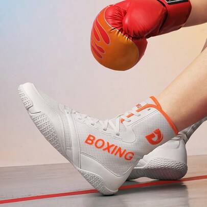 Men's Indoor Boxing Training Shoes, Rubber Sole Competition Wrestling Shoes