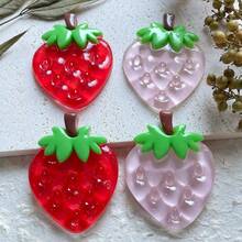 2 piezas/4 piezas Imán de nevera de fresa grande y lindo de resina, decoración estética kawaii para la cocina, la nevera, el escritorio de la oficina, la pizarra, el dormitorio y el casillero, un regalo divertido para amigos y amantes de la comida