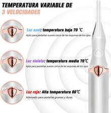Nuevo rizador de pestañas eléctrico, rizador de pestañas con temperatura ajustable, mini rizador de pestañas eléctrico portátil, adecuado para maquillaje, calentamiento rápido, duración de 24 horas (blanco) - Negro - Ver 10