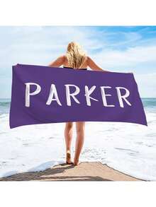 1pc Personalized Text Custom Beach Towel, Super Absorbent Swimming Towel, Comfortable Beach Blanket, Fashionable Pool Towel, Exquisite Yoga Mat, Beach Accessories, Holiday Essential Gift, Multiple Sizes, Suitable For Men And Women - Multicolor - View 2